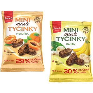 semix Mini müsli bezlepkové tyčinky 70g - Tyčinky marhuľové