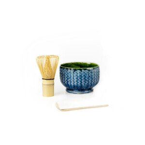 Matcha set - Tradičná príprava zelený čaj modrá - Matcha Day