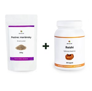 Balík Detox pečene (Pestrec mariánsky 3x 250g + Reishi 90 kapsúl) - Matcha Day