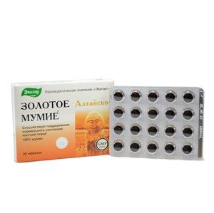 "Zlaté mumio" – mumio altajské očistené – potravinový doplnok stravy - Evalar Balenie: 60 tabliet