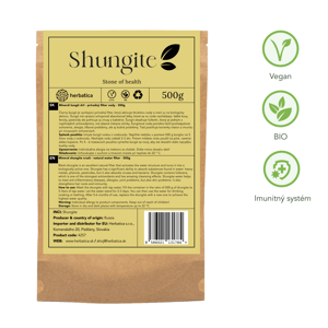 Minerál šungit drť - prírodný filter vody 500g - Herbatica
