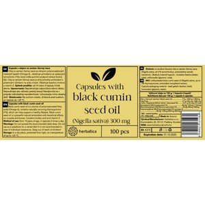 Olej zo semien čiernej rasce (Nigella sativa) v kapsulách /300 mg - 100 kapsúl - Herbatica