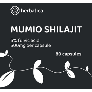 Shilajit - očistené mumio premium (500mg) - výživový doplnok - 80 kapsúl - Herbatica