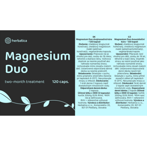 Magnesium DUO dvojmesačná kúra - 120 kapsúl - Herbatica